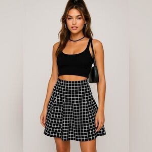 Vertigo Fit & Flare Grid Skirt – Size M